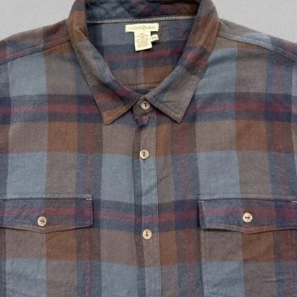 Carbon 2 Cobalt Men's Flannel Shirt Size 2XL Plaid Button Up Outdoor Cabincore - Picture 3 of 9